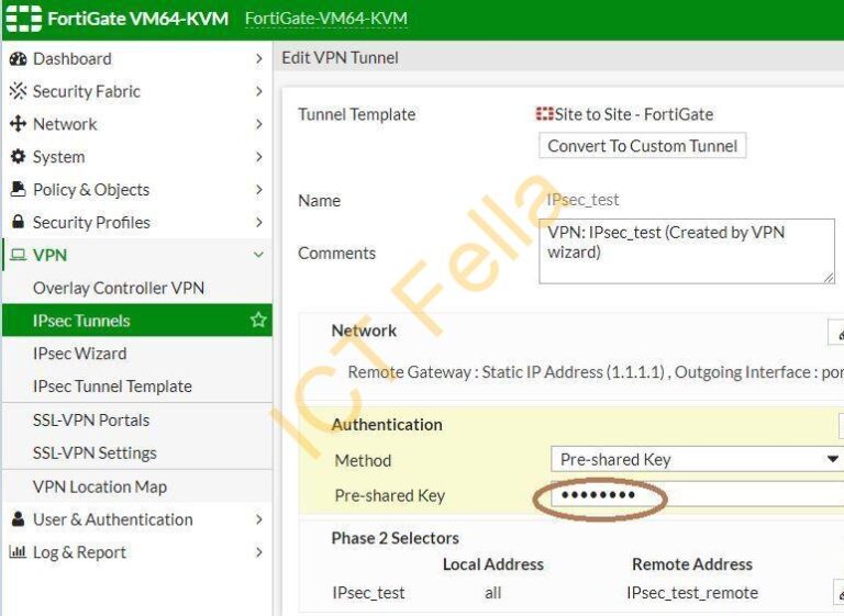 How to Recover Fortigate IPsec VPN Pre-shared Key - ICT Fella
