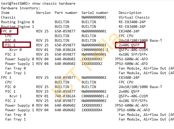 juniper-show-chassis-hardware