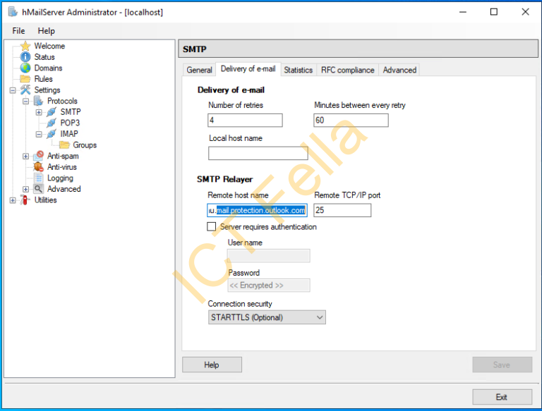How to Configure SMTP relay on hMailServer IIS MMC error ICT Fella