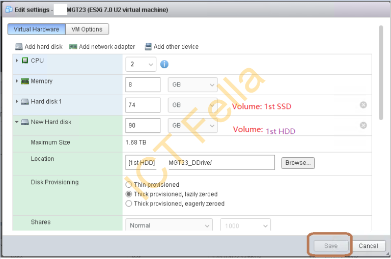 How to Fix the ESXi Add Hard Disk Greyed Out “Save” Button ICT Fella